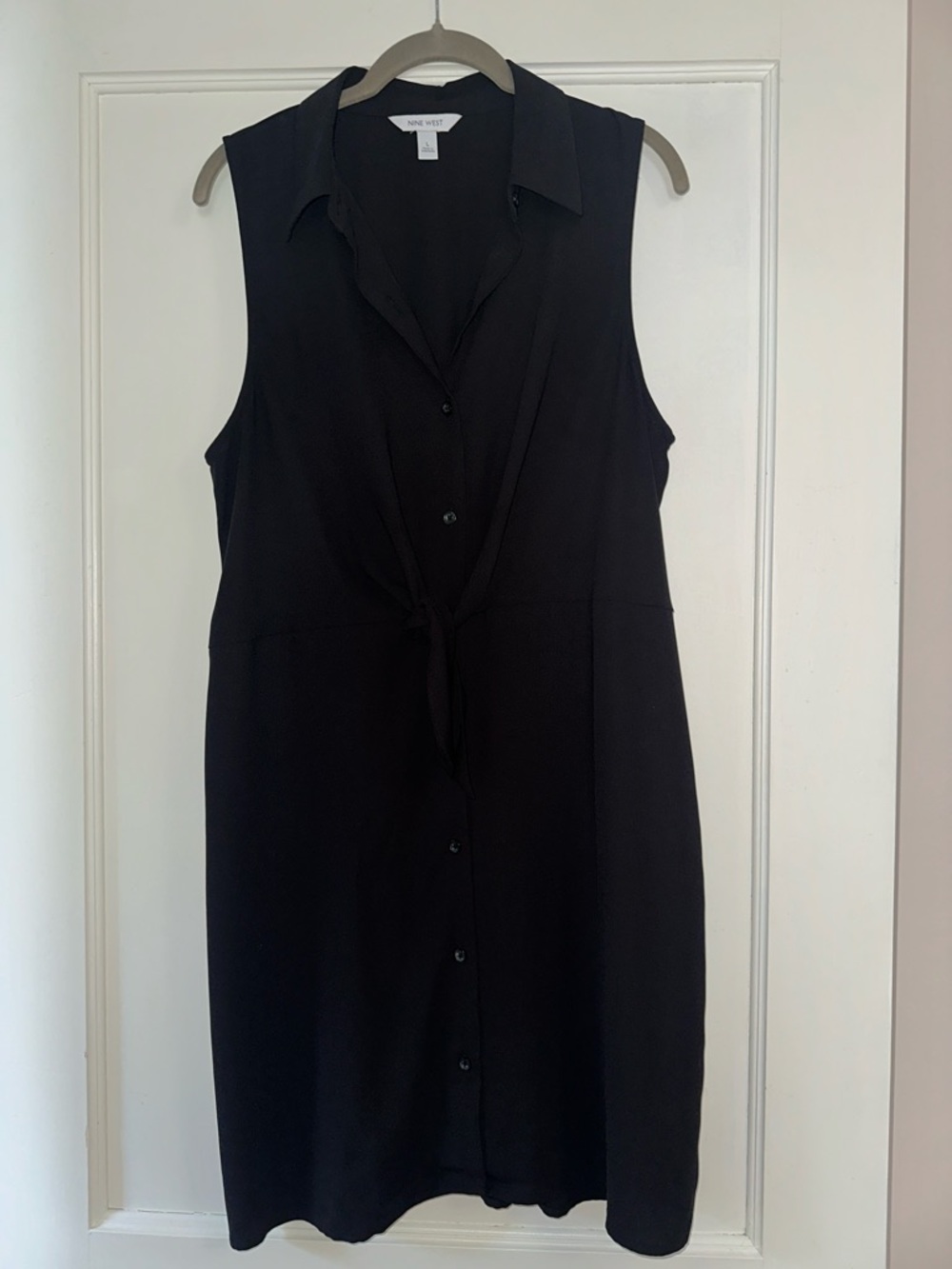 Sleeveless Tie-Front Mini Shirt Dress